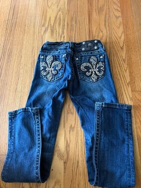 Miss Me Blue Embellished Fleur-de-Lis Jeans